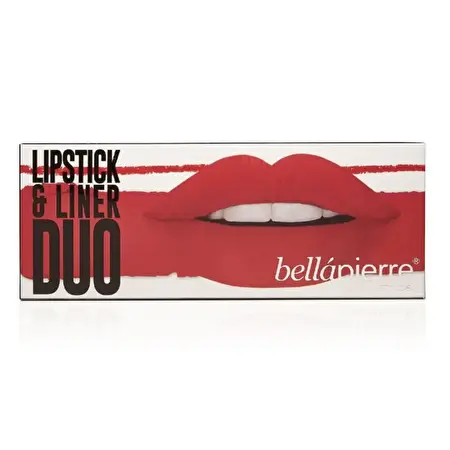 BELLAPIERRE Lūpų dažų ir lūpų kontūro pieštuko rinkinys Bellapierre Lipstick & Liner Duo Fire Red
